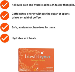 Blowfish Sport | Pain Relief for Athletes | Eases Sore Muscles | Boosts Energy | Effervescent Formula Works Fast | Perfect for Morning Workouts BlowfishBuy Supplements Australia