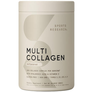 Sports Research Multi Collagen Protein Powder (Type I, II, III, V, X) with Hyaluronic Acid + Vitamin C | 5 Types of Food Based Collagen, 30 Servings (Unflavored) Sports Research buy supplements Au