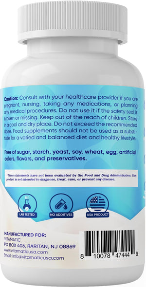 Vitamatic Bovine Colostrum Supplement 1000 mg per Serving - 50% Highest IgG - Supplement for Gut Health, Hair Growth, Beauty, Muscle Recovery, & Immune Support - 120 Capsules - 2 Pack VitamaticBuy Supplements Australia