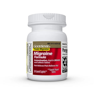 GoodSense Migraine Formula Caplets - Acetaminophen, Aspirin (NSAID) & Caffeine - Migraine Pain Relief, 24 Count GoodSenseBuy Supplements Australia