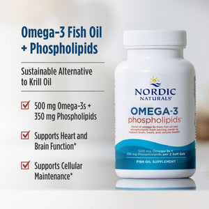 Nordic Naturals Omega-3 Phospholipids, Unflavored - 60 Soft Gels - 500 mg Omega-3 & 350 mg Phospholipids - Heart & Brain Health - Small, Easy-to-Swallow Soft Gels - Non-GMO - 30 Servings Nordic NaturalsBuy Supplements Australia