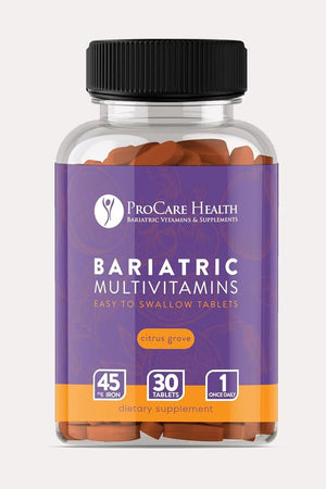 Procare Health Bariatric Multivitamin with Iron 45mg Easy to Swallow 30 Tablets - Post Op Bariatric Vitamins for Gastric Bypass Pills ProCare Health