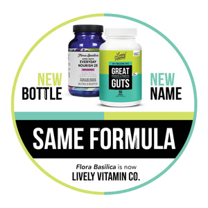 LIVELY VITAMIN CO. Great Guts Probiotic - 25 Billion CFU Probiotic - Balance Gut Microbiome, GI Tract, Inflammation, Indigestion, Reflux, Upset Stomach, & Diarrhea - 90 Caps LIVELY VITAMIN CO buy supplements Au
