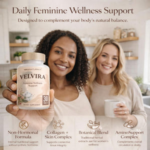 MINANATURALS VELVIRA Feminine Wellness Support Supplement for Women Herbal Rejuvenation Formula with Vitamins, Amino Acids & Collagen 30 Tablets MINANATURALS buy supplements Au
