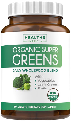 USDA Organic Super Greens Supplement - Organic Greens Fruits and Vegetable Supplement for Adults with 28 Superfood Complex with Superfruits Roots Herbs & More - Vegan & Non-GMO (Up to 1 Month Supply) Healths HarmonyBuy Supplements Australia