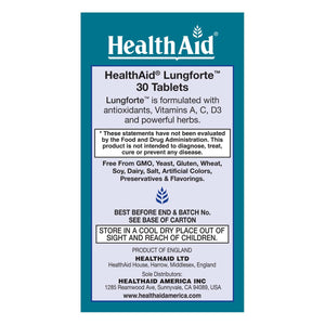 HealthAid LungForte 30 Tablets – Daily Antioxidant Lung Support with NAC, Resveratrol, Olive Leaf, Thyme & Vitamins A, C & D3 – Vegetarian, Non‑GMO HealthAidBuy Supplements Australia