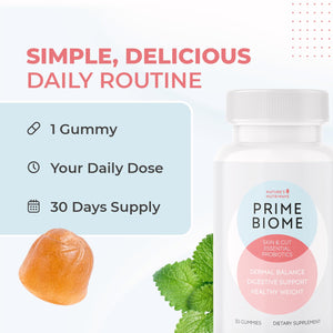 Nature’s NutriWave PrimeBiome Probiotic Gummies – Plant-Based Blend with Inulin, Lion’s Mane, Ginger & More– Non-GMO, No Stimulants, GMP Certified – 30 Gummies, 1 Month Supply Nature’s NutriWave buy supplements Au