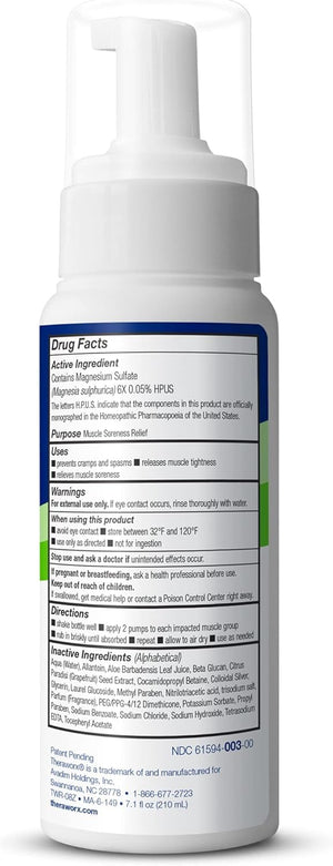 Theraworx Relief for Muscle Cramps Foam Fast-Acting Muscle Spasm, Leg Soreness with Magnesium Sulfate - 7.1 oz - 2 Count TheraworxBuy Supplements Australia