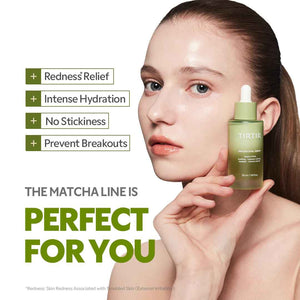 TIRTIR Matcha Dual PDRN Serum | Irritated Red Skin Relief & Glass Skin Glow with 20,000ppm Vegan Matcha PDRN, 5% Niacinamide, Hydrating Non-Sticky Korean Face Serum