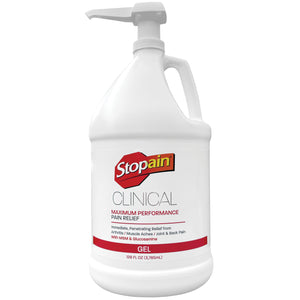 Stopain Clinical Pain Relief Gel 1 Gallon - Professional Formula for Arthritis, Knee, Back & Muscle Pain - Maximum Strength Gel for Joint & Nerve Pains with 10% Menthol Plus Glucosamine - Made in USA StopainBuy Supplements Australia