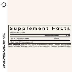 Codeage Liposomal Calcium AKG Supplement - Calcium Alpha-Ketoglutarate - 2-Month Supply - Liposomal Delivery - 1 Capsule Per Serving - Non-GMO, Gluten-Free - 60 Capsules CodeageBuy Supplements Australia