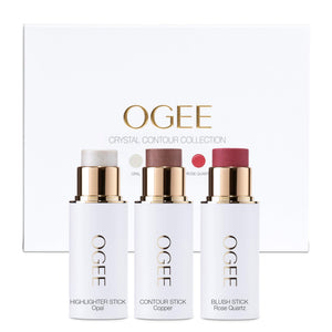 supplement productsOgee Face Stick Crystal Collection Trio - Contour Stick Makeup Collection - Certified Organic Contour Palette - Includes Bronzer Stick, Blush Stick & Highlighter Stick - JerryCherryUSA