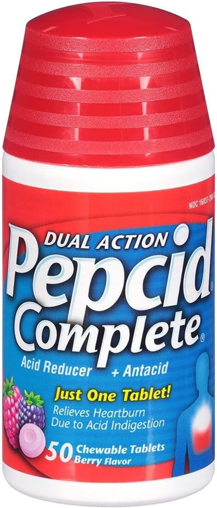 Pepcid Complete Berry Flavor - 100 Chewable Tablets (50ct x2 bottles)