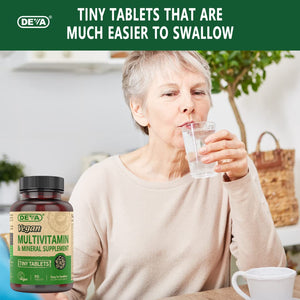 DEVA Vegan Multivitamin for Women & Men with Iron, Vitamin C, E, B Complex Vitamins, Zinc, 90 Tiny Tablets DEVABuy Supplements Australia
