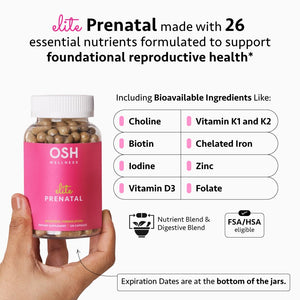 Ayurvedic Elite Prenatal Vitamins with Folate, Choline, Iron, Iodine & more | Made in USA | Optimal Bioavailability | Supports Baby's Growth and Brain Development | 30 Day Supply - OSH Wellness Freshly MomsBuy Supplements Australia
