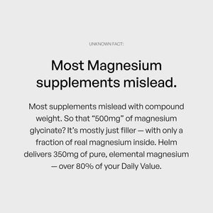 Pure Magnesium Glycinate - Magnesium for Sleep, Stress, Muscle & Nerve Support - High-Absorption, Non-GMO, Vegan - 90 Capsules (350mg) Helm NutritionBuy Supplements Australia