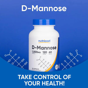 Nutricost D-Mannose 1000mg Per Serving, 120 Capsules - 500mg Per Capsule, Urinary Tract Health, Non-GMO and Gluten Free (Pack of 2) NutricostBuy Supplements Australia