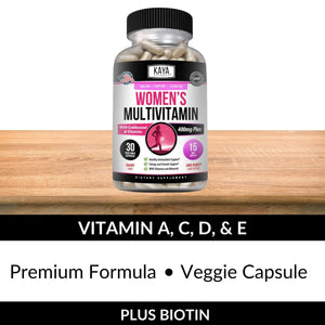 Kaya Naturals Women's Multivitamin, Overall Healthy Antioxidant, and Immune Support, Vitamins A, D, C, E, Biotin Kaya Naturals