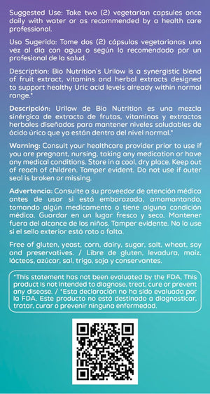 Bio Nutrition 2 Pack Urilow 60 Vegetarian Capsules | Natural Support for Urinary Health | Promotes a Healthy Uric Acid Balance Bio NutritionBuy Supplements Australia