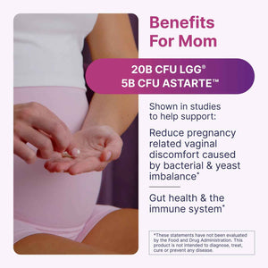Microbiome Labs Pregnancy Support - Prenatal & Postpartum Probiotics for Women - Probiotic Supplements to Support Gut Health & A Balanced Vaginal Microbiome Through Breastfeeding (30 Capsules)