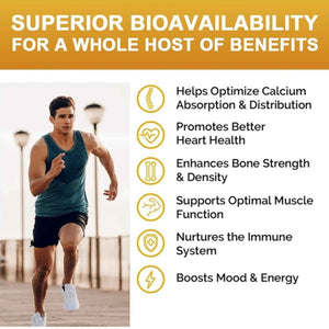 Extra Strength 4-in-1 Calcium 600mg + Vitamin D3 5000iu + K2 + B12 Natural Supplement Complex for Bone and Immune Health, 2 Month Supply, 120 Softgels