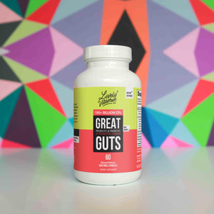 LIVELY VITAMIN CO. Great Guts Probiotic - 25 Billion CFU Probiotic - Balance Gut Microbiome, GI Tract, Inflammation, Indigestion, Reflux, Upset Stomach, & Diarrhea - 90 Caps LIVELY VITAMIN CO buy supplements Au