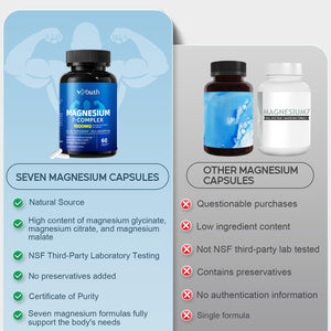 Magnesium 7 Complex Supplement Advanced with 7 Forms of Magnesium (Glycinate, Malate, Chelate, Aspartate, Orotate, Taurine, Citrate), Zinc, Vitamin D3 & Vitamin B6 for Sleep & Muscle, 60 Capsules VIYOUTH buy supplements Au