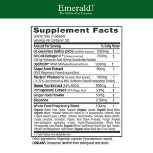 EMERALD LABS Joint Health - Biocell II Collagen, OptiMSM, Glucosamine, Meriva Turmeric Curcuminoids & More - Joint Health, Mobility & Flexibility Support* - 90 Vegetable Capsules (30-Day Supply) EMERALD LABSBuy Supplements Australia