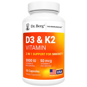 Dr. Berg Vitamin D3 & K2 5,000 IU + MK-7 β 60 Capsules β Immune, Bone & Heart Support* Supplement w/Magnesium, Zinc, B6 β 4X Lab-Tested β No Fillers β Non-GMO, cGMP, Formulated in USA Dr. Berg NutritionalsBuy Supplements Australia