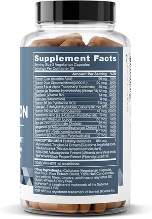 Conception for Him and Vital Liver Bundle - Male Fertility Booster & Prenatal Supplement + 9-in-1 Liver Support Eu Natural buy supplements Au