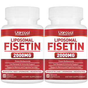 Uarcool Fisetin Supplement 2000mg for Healthy Aging and Longevity, Skin Health, Brain - Soy Free, Vegetarian - 60 Softgels(2 Bottles) UarcoolBuy Supplements Australia