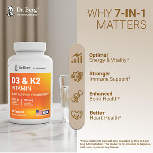 Dr. Berg Vitamin D3 & K2 5,000 IU + MK-7 β 60 Capsules β Immune, Bone & Heart Support* Supplement w/Magnesium, Zinc, B6 β 4X Lab-Tested β No Fillers β Non-GMO, cGMP, Formulated in USA Dr. Berg NutritionalsBuy Supplements Australia