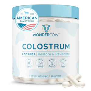WONDERCOW Colostrum Capsules Supplement for Gut Health, Immune Support & Wellness | Natural IgG Pure Whole Bovine