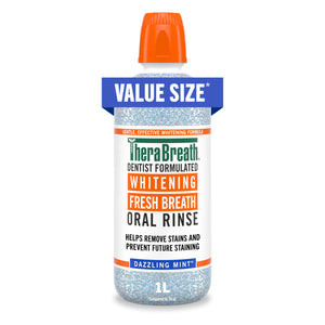 supplement productsTheraBreath Whitening Mouthwash, Dazzling Mint, Dentist Formulated, 1 Liter - JerryCherryUSA