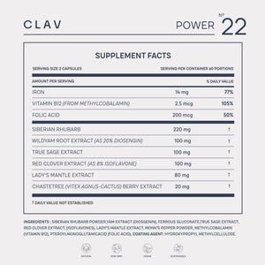 CLAV® Natural Hormone Balance for Women - PMS Relief with Siberian Rhubarb, Wild Yam & Vitex Berry - Vegan Menstrual Regulator Supplement - 120 Capsules CLAVBuy Supplements Australia