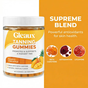 DXWXH Gleaux Tanning Gummies, Tanning Gummies for Women, Sunless Radiance Support with Beta Carotene, Astaxanthin & Lycopene, for Skin Health & Complexion Support, Mango Pineapple Flavor, 60 Gummies DXWXH buy supplements Au