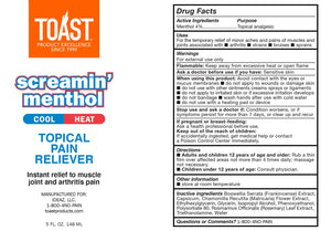 Toast Screamin Menthol Cool Heat Topical Pain Relief Cream for Muscles and Joints - 5 Ounces ToastBuy Supplements Australia