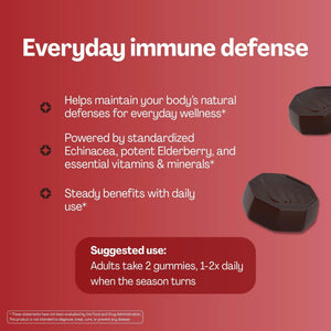 URVI® Immune Support Gummies - Vitamin C, D3 K2, E, Niacin, Zinc & Selenium with Elderberry & Echinacea URVI