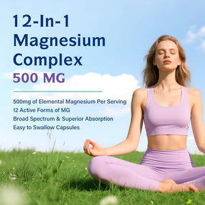 Innate Vitality 12-in-1 Magnesium Complex, 500 mg Elemental Mag, with Magnesium Glycinate Malate Taurate Aspartate & More, Non-GMO, for Nerves, Sleep, Heart, Energy, 120 Veg Caps Innate Vitality buy supplements Au