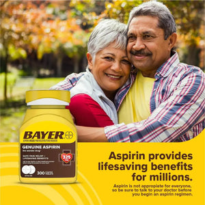 Bayer Genuine Aspirin 325 mg, Coated Tablets for Headache Relief, Multi-Symptom Pain Reliever and Fever Reducer, Pain Relief Tablets for Tooth and Muscle Pain, Backache, 300 Ct BayerBuy Supplements Australia