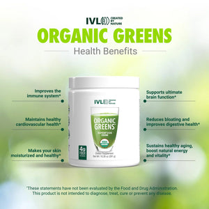 IVL - Organic Greens - Organic Superfood Drink - Loaded with Antioxidants, Micronutrients, Prebiotics & Probiotics - for Immune Support, Digestive Health - Great Taste (1 Pack, 30 Servings) IVL buy supplements Au
