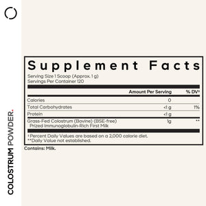 Codeage Bovine Colostrum Powder Supplement 4-Month Supply, 1000mg per Serving, Grass-Fed Ethically Sourced, Immunoglobulin-Rich Prized First Milk, Cold-Chain Pasteurized, Agglomerated, Non-GMO, 4.3 OZ CodeageBuy Supplements Australia