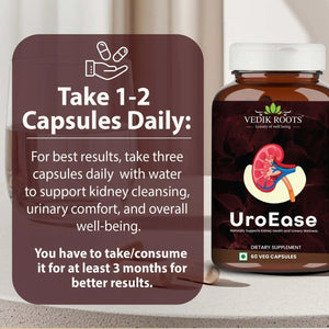 VEDIKROOTS UroEase | Ayurvedic Herbal Supplement for Kidney Health & Uric Acid Levels | Supports Urinary Tract Health | 60 Veg Capsules VEDIKROOTSBuy Supplements Australia