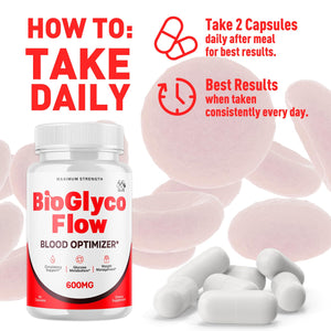 (3 Pack) BioGlyco Flow Blood Optimizer Capsules, Official BioGlyco Flow Pills with All Natural Ingredients, Advanced Health and Wellness Supplement with Maximum Strength Multivitamins (180 Capsules) MJO buy supplements Au