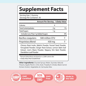 Nature’s NutriWave PrimeBiome Probiotic Gummies – Plant-Based Blend with Inulin, Lion’s Mane, Ginger & More– Non-GMO, No Stimulants, GMP Certified – 30 Gummies, 1 Month Supply Nature’s NutriWave buy supplements Au