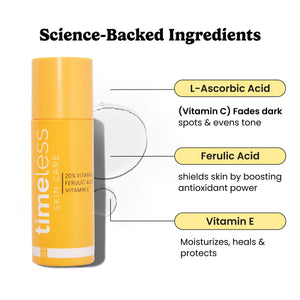 supplement productsTimeless Skin Care Vitamin C Serum with Vitamin E & Ferulic Acid - Brightening Serum - for Oily & Dry Skin - Fragrance-Free - 4 oz - JerryCherryUSA