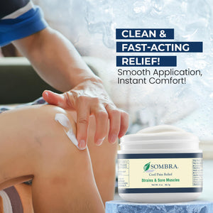 Sombra Original Cool Therapy Gel Cold Pain Relief for Swelling, Growing Pains, Soreness, Post-Workout, Vegan Formula Free of Artificial Fragrances, Dyes, NSAID, Wax, Petroleum, Alcohol - 4oz Jar SombraBuy Supplements Australia