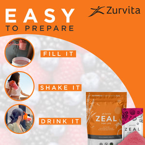 Zurvita - Zeal for Life Wellness Drink Mix - Wild Berry (Classic) Flavor - Gluten-Free, Vegan, with Vitamins and Minerals - 10 Single Packets ZurvitaBuy Supplements Australia