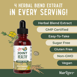 MaryRuth Organics Joint Health Liquid Extract | Four Herbal Blend Liquid Drops | Ginger Root | Licorice Root | Cats Claw | Devils Claw | Vegan | Non GMO | Alcohol Free Tincture | 30 Servings MARYRUTH'SBuy Supplements Australia