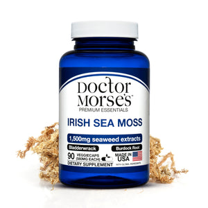 Irish Sea Moss Advanced Supplement Capsules 1500mg, Ultra Potent Seamoss Advanced with Bladderwrack & Burdock Root, Made in FDA-Registered, NSF-Certified Facility, Overall Health Support, 90 Capsules Doctor Morse'sBuy Supplements Australia